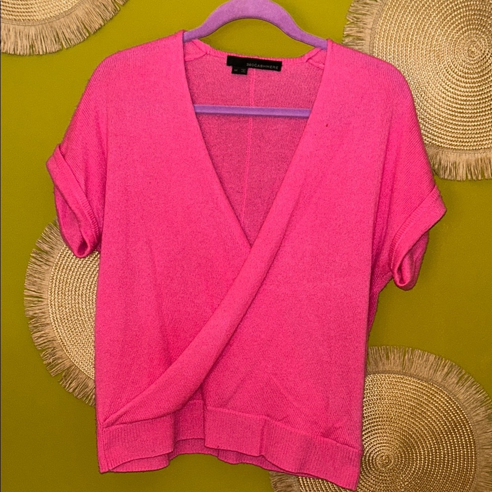 Pink Wrap Short Sleeve Top